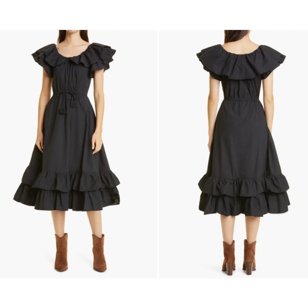 Mille Palma‎ Tiered Ruffle Cotton Dress Size XS